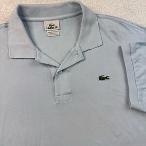 Lacoste Polo Shirt Mens Size 7 2XL Light Blue Short Sleeve Cotton Gator Logo